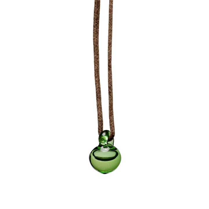 Elektrische Pendelleuchte, klein, grünes Glas