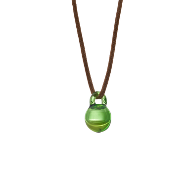 Elektrische Pendelleuchte, klein, grünes Glas