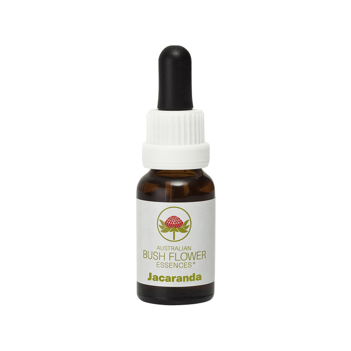 Jacaranda Flower Essence, designed to support those who find it difficult to make decisions and stay on task. This essence aids in overcoming scattered thoughts and indecisiveness, helping users to achieve clarity and commitment.